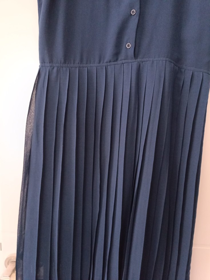 Kadın Lacivert Piliseli  Elbise - Görsel 3