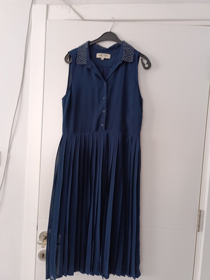 Kadın Lacivert Piliseli  Elbise - Görsel 4