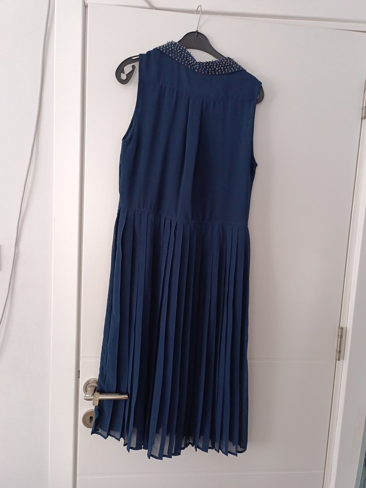 Kadın Lacivert Piliseli  Elbise - Görsel 5