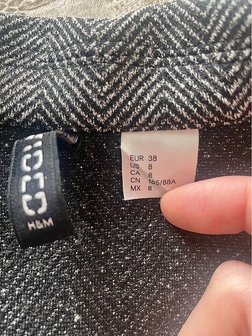 38 Beden M bedene uyumlu h&m uzun ceket