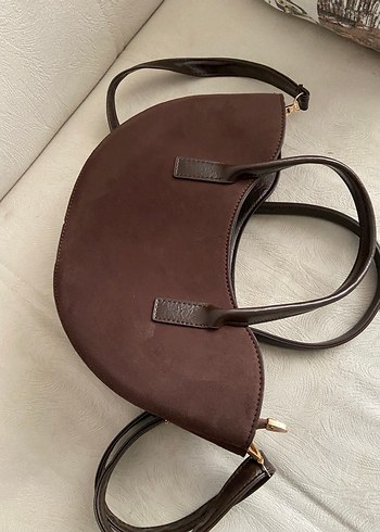  Beden kahverengi Renk Kahverengi Süet Minimalist Kadın Çanta