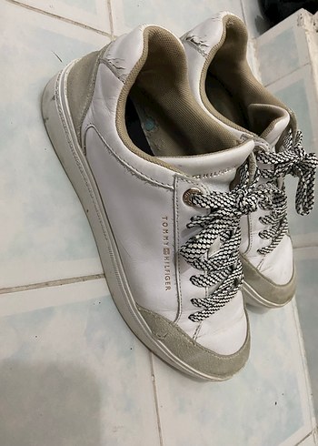 38 Beden Gri Bağcıklı Kadın Denim Spor Ayakkabı