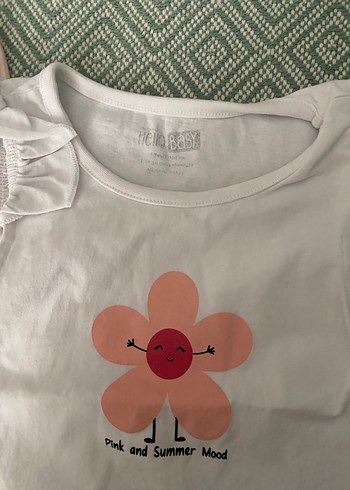 Kız Çocuk Beyaz Baskılı Askısız Tişört - Görsel 2