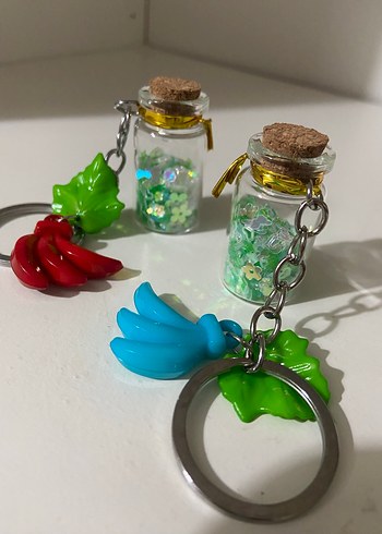 Renkli Simli Kadın Anahtarlık Seti - Görsel 2