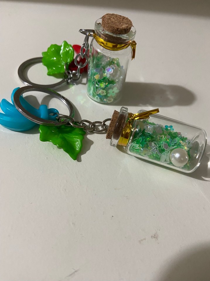 Renkli Simli Kadın Anahtarlık Seti - Görsel 3