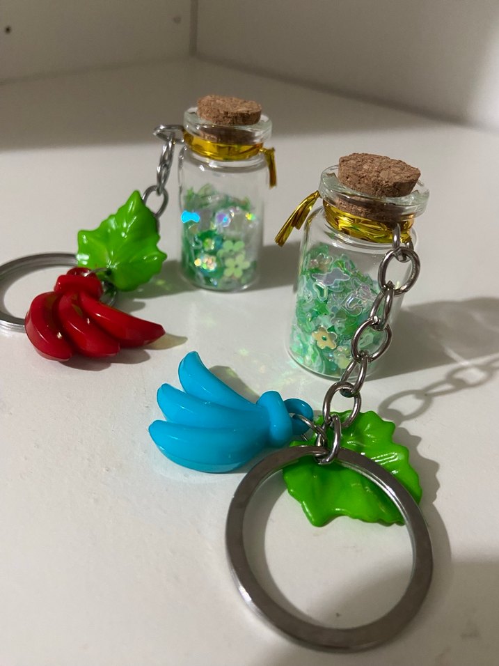 Renkli Simli Kadın Anahtarlık Seti - Görsel 2