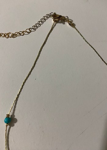 Mini Turkuaz Boncuklu Kadın Kolye - Görsel 2