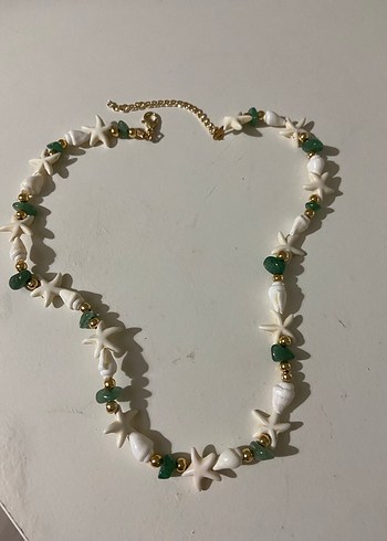 Beyaz Boncuklu Bohem Midi Kolye - Görsel 2