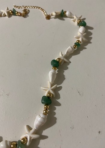 Beyaz Boncuklu Bohem Midi Kolye - Görsel 3