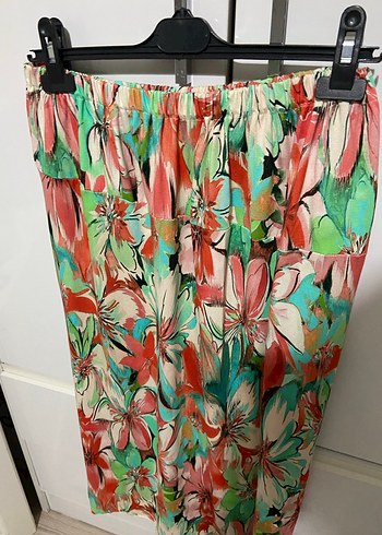 Renkli Çiçek Desenli Uzun Bohem Etek - Görsel 3