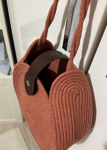 Kahverengi Örgü Kadın Çanta - Görsel 5