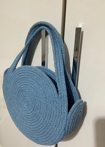 Mavi Örgü Denim Kadın Çanta - Görsel 2