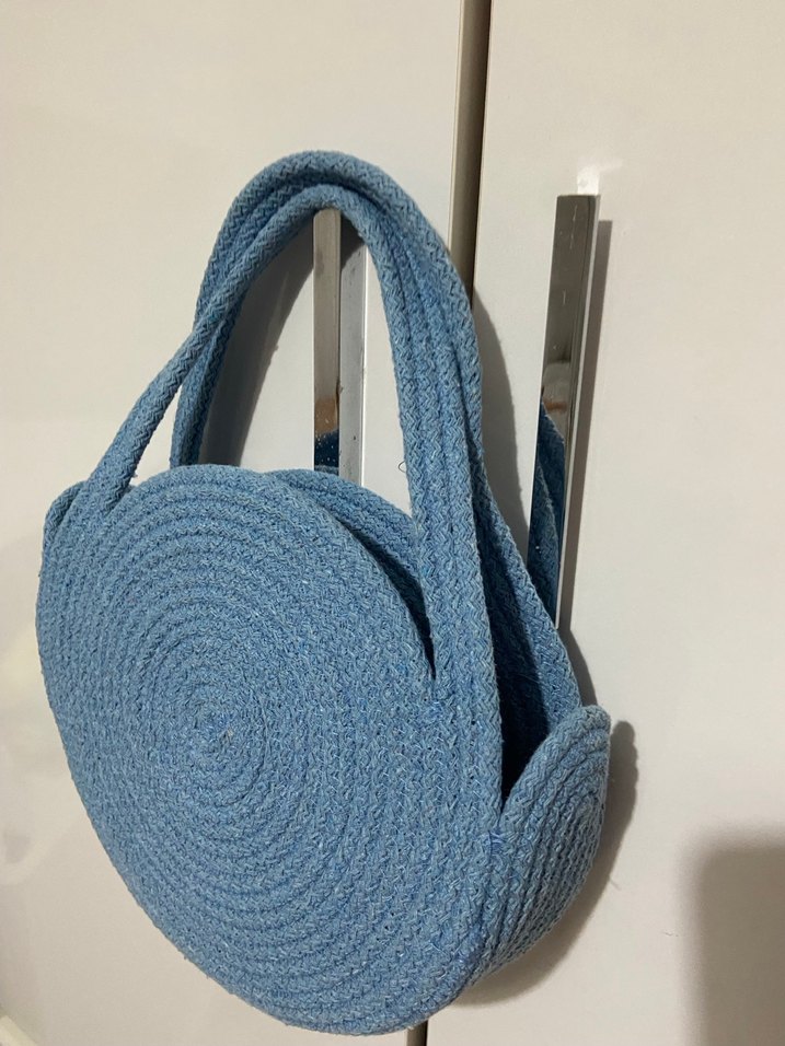 Mavi Örgü Denim Kadın Çanta - Görsel 2