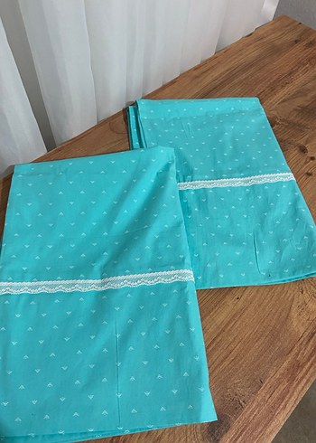 Nakışlı Turkuaz Nevresim ve Çarşaf Takımı - Görsel 3