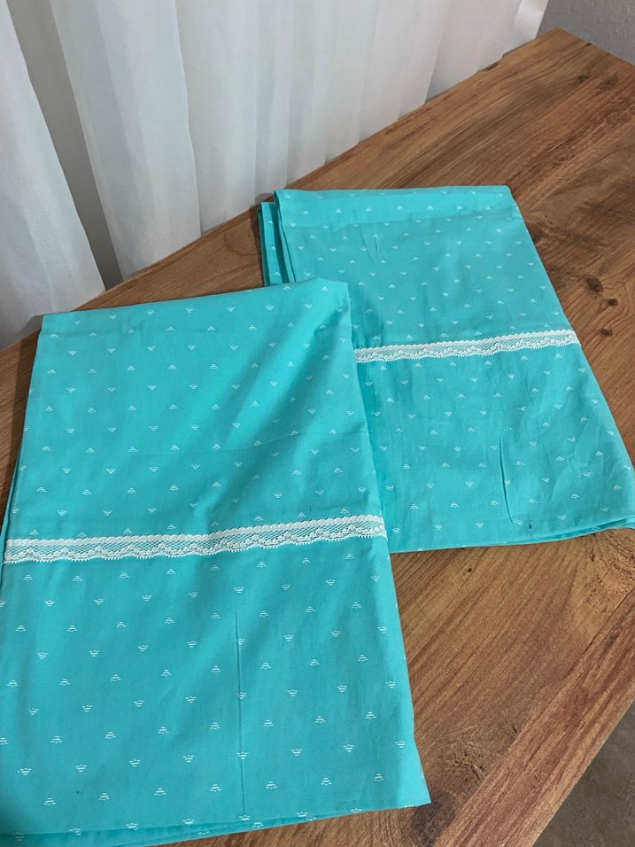 Nakışlı Turkuaz Nevresim ve Çarşaf Takımı - Görsel 3