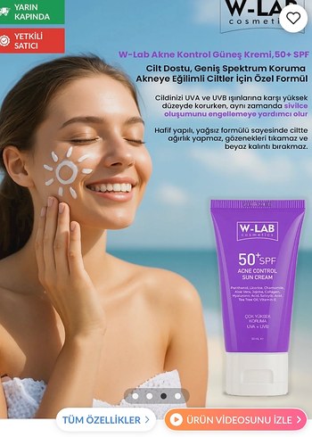 W-Lab Akne Kontrol Güneş Kremi SPF50+ 50 ml - Görsel 3