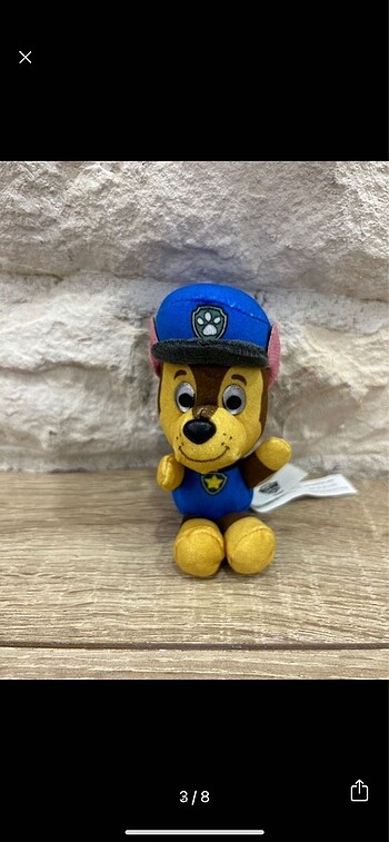 Beden Paw Patrol Chase Peluş Maskot Köpek Anahtarlık