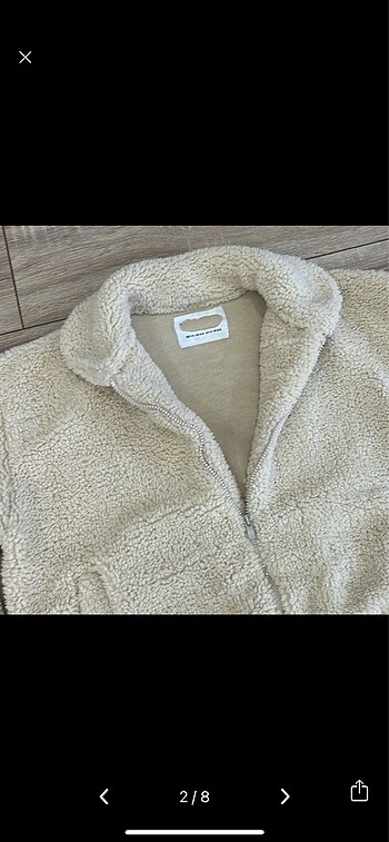 H&M Peluş kürklü krem ithal mont