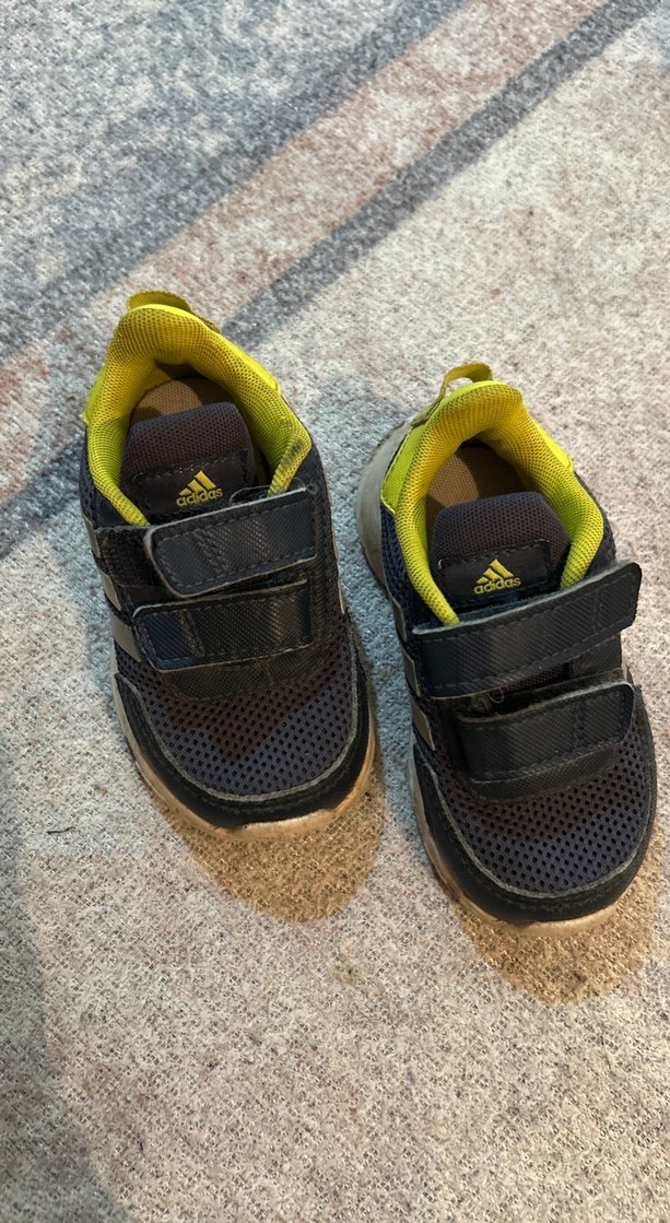 Orijinal Adidas Erkek Çocuk Sarı-Gri Spor Ayakkabı Velcro - Görsel 3