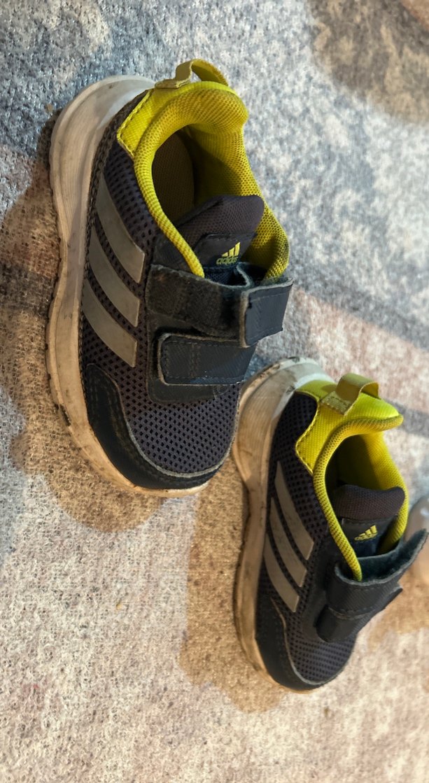 Orijinal Adidas Erkek Çocuk Sarı-Gri Spor Ayakkabı Velcro - Görsel 4