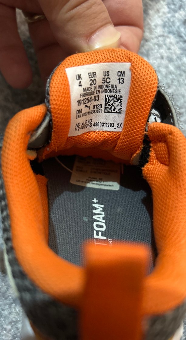 Orijinal Puma Gri Erkek Çocuk Spor Ayakkabı - Cırt Cırtlı - Görsel 3