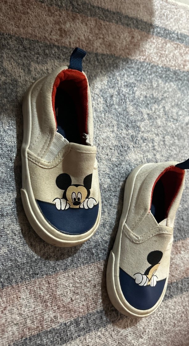 Beyaz Erkek Çocuk Mickey Mouse Kaydırmaz Spor Ayakkabı - Görsel 3