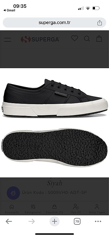 39 Beden siyah Renk Superga Deri Ayakkabı