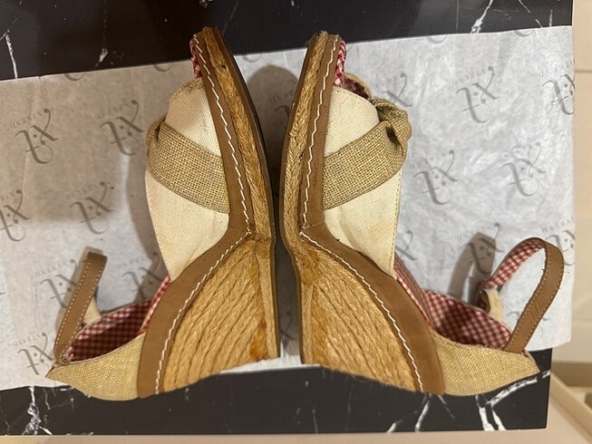 38 Beden camel Renk Dolgu Topuk Yazlık Ayakkabı