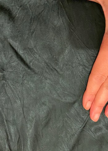 Kadın Yeşil Salaş Saten Pantolon - Görsel 4