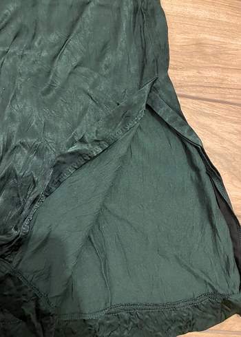 Kadın Yeşil Salaş Saten Pantolon - Görsel 2