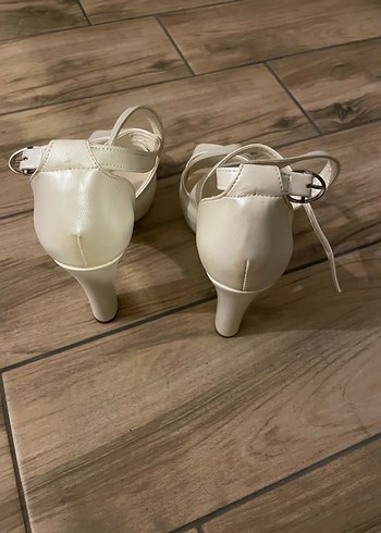 Bej Platform Topuklu Kadın Abiye Ayakkabı - Görsel 4