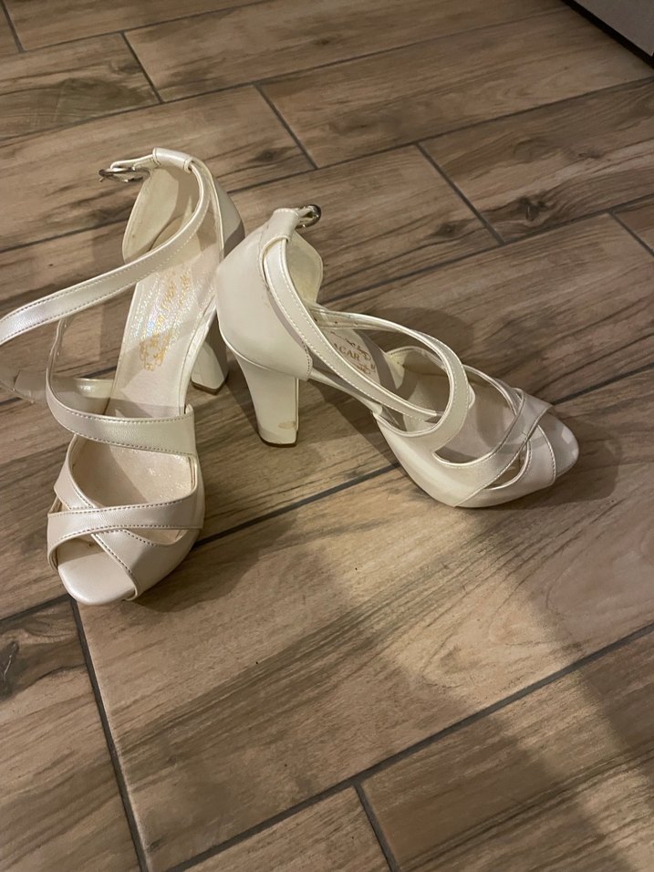 Bej Platform Topuklu Kadın Abiye Ayakkabı - Görsel 2