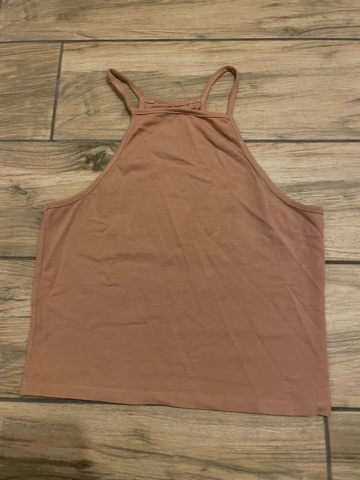 Bej Yüksek Yakalı İnce Askılı Atlet - Görsel 2