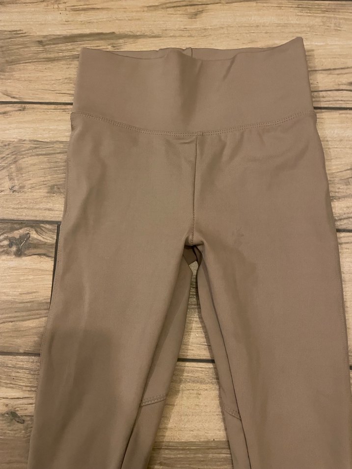 Bej  Kadın Tayt - Midi Boy - Görsel 3