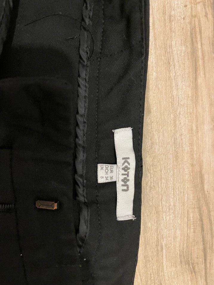 Siyah Kadın Regular Fit Kumaş Pantolon - Görsel 4