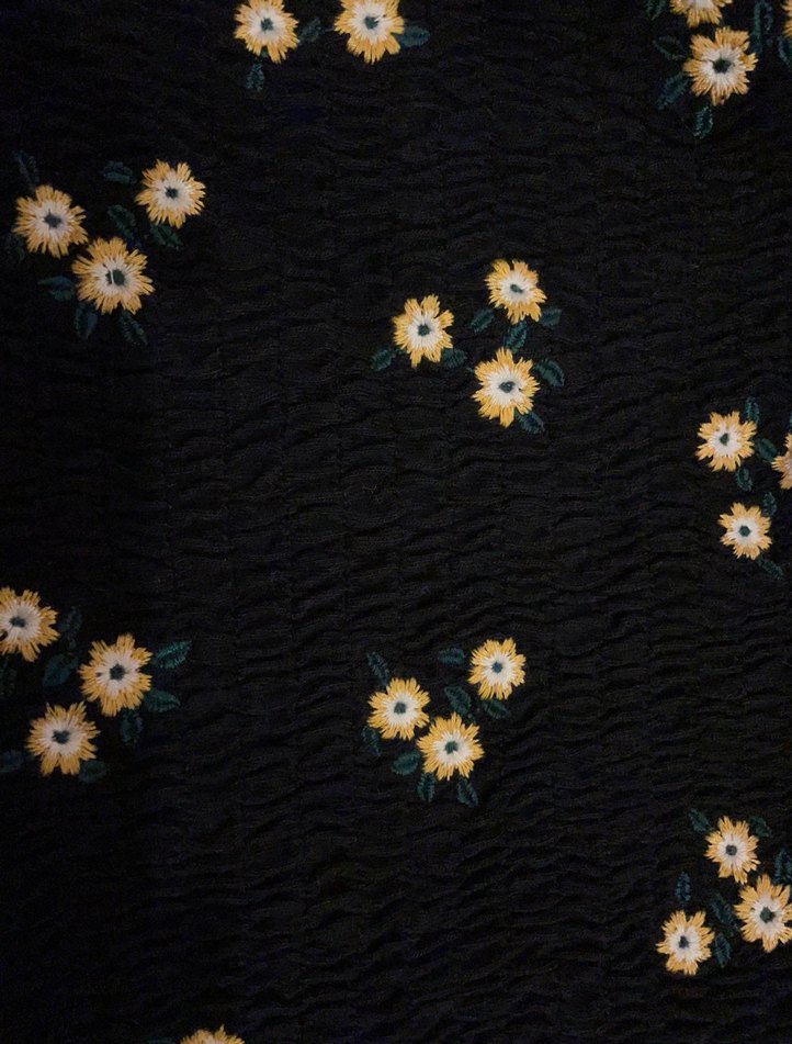 Nakışlı Siyah Straplez Crop Top - Görsel 3