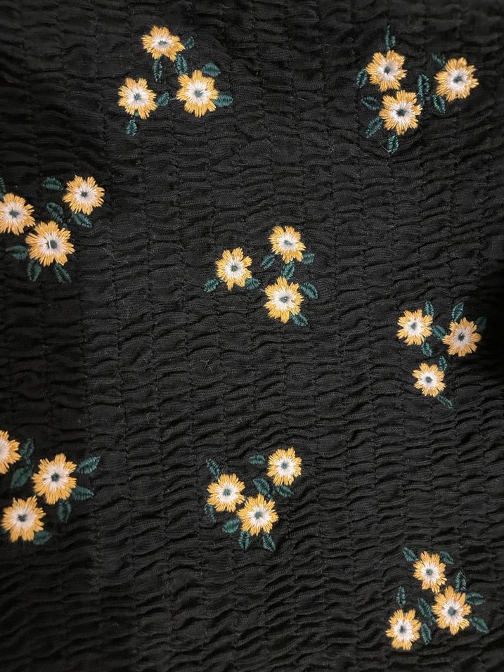 Nakışlı Siyah Straplez Crop Top - Görsel 4