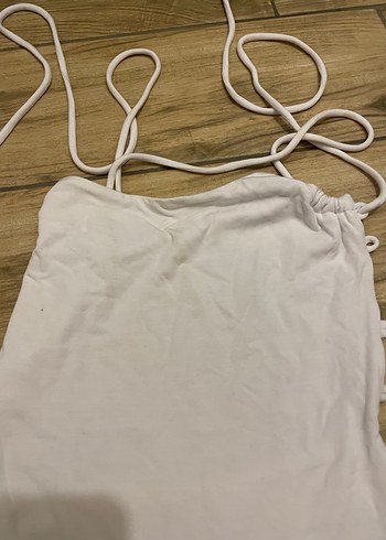 Beyaz İnce Askılı Kadın üst giyim - Görsel 5