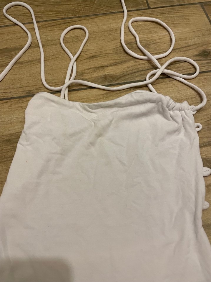 Beyaz İnce Askılı Kadın üst giyim - Görsel 5