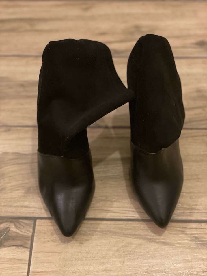 Siyah Süet İnce Topuklu Kadın Bot - Görsel 2