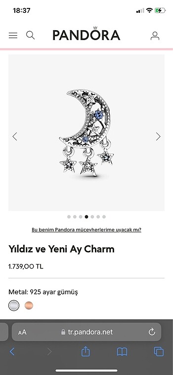 yıldız ve yeni ay charm