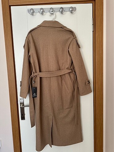 Diğer Bej uzun oversize kaban palto