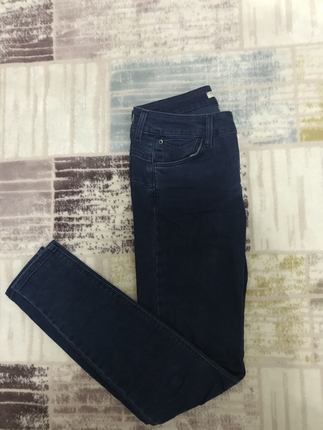 Pull and bear koyu lacivert denim pantolon 