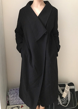 42 Beden siyah Renk Oversize Siyah Kaban