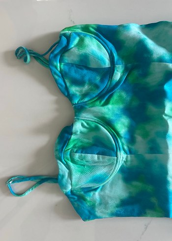 Zara Turkuaz Bağcıklı Tie-Dye BODY