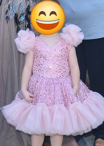 Diğer Pembe Nakışlı Kız Çocuk Kostümü