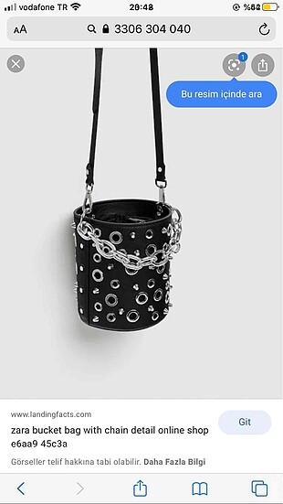 Zara Zara zımbalı siyah çanta