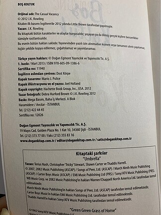  Beden J. K. Rowling Boş Koltuk