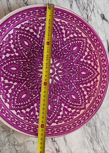 Beden pembe Renk Bohem Tarzı El İşlemeli Dekoratif Tabak