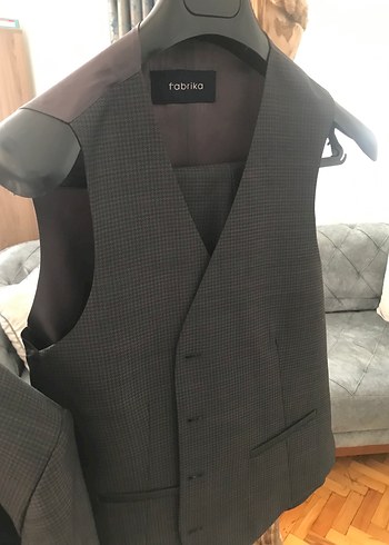 Fabrika Gri Erkek Takım Elbise - Regular Fit, Düğmeli